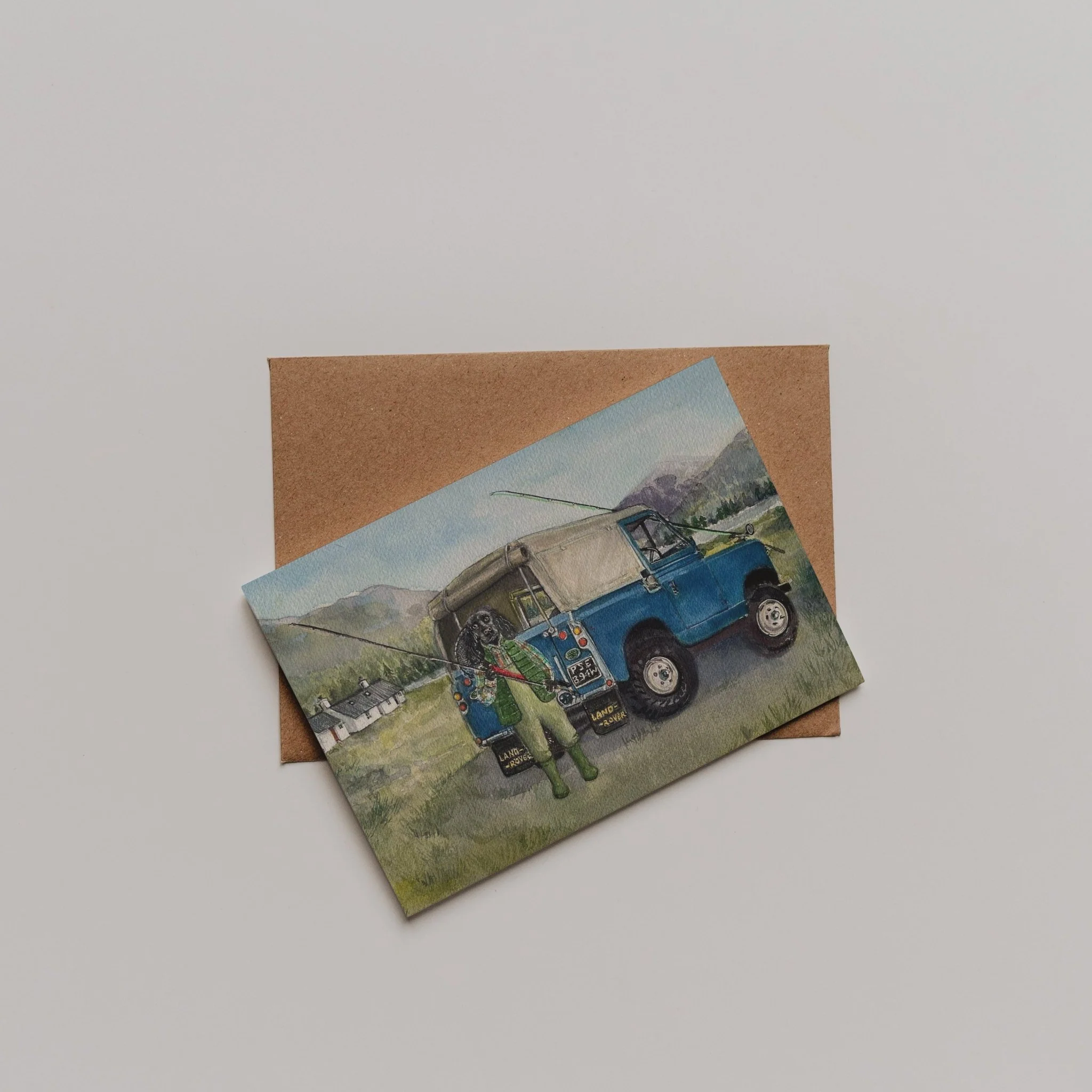 Land Rover Cocker Greeting Card