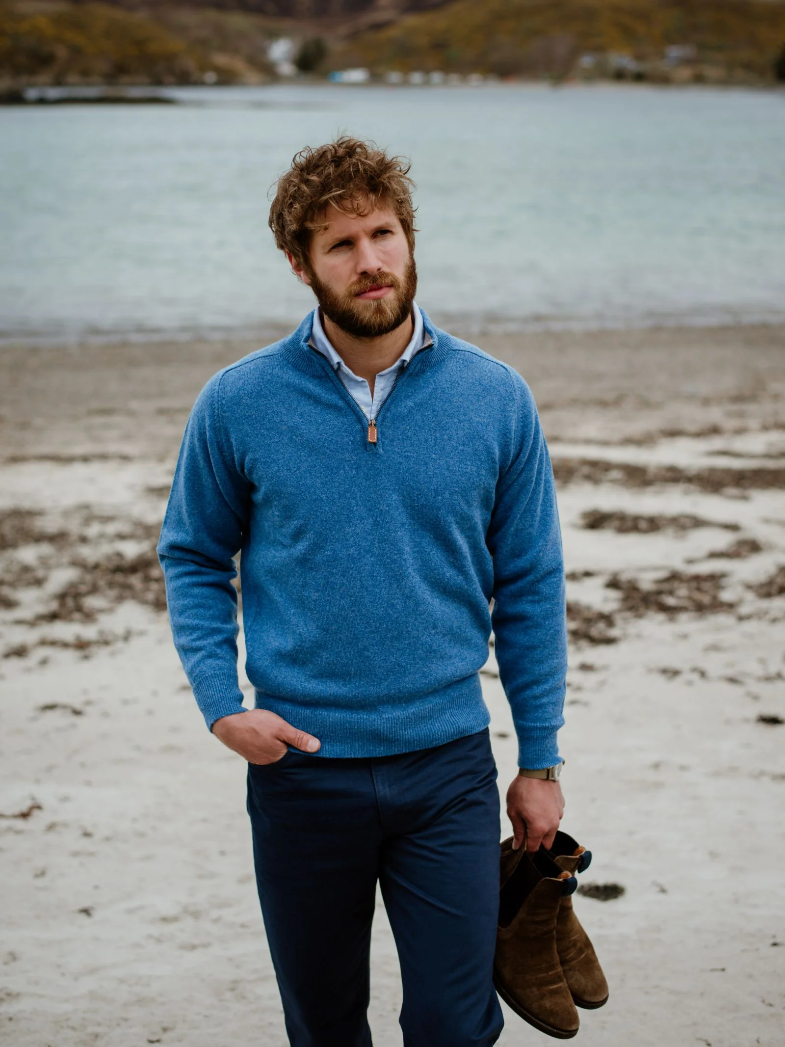Lambswool Quarter Zip Jumper - Image 6