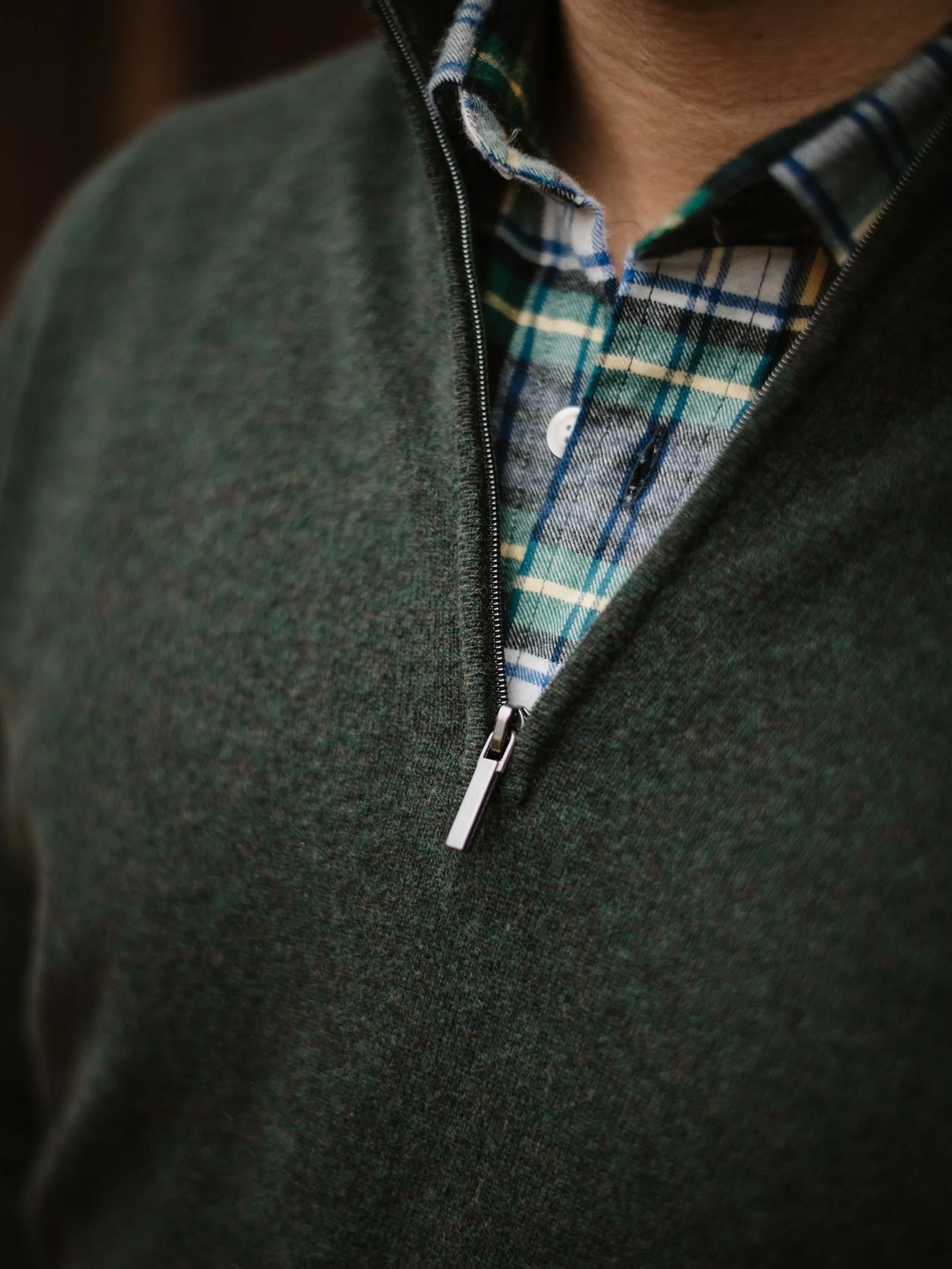 Merino & Cashmere Quarter Zip Jumper - Image 9
