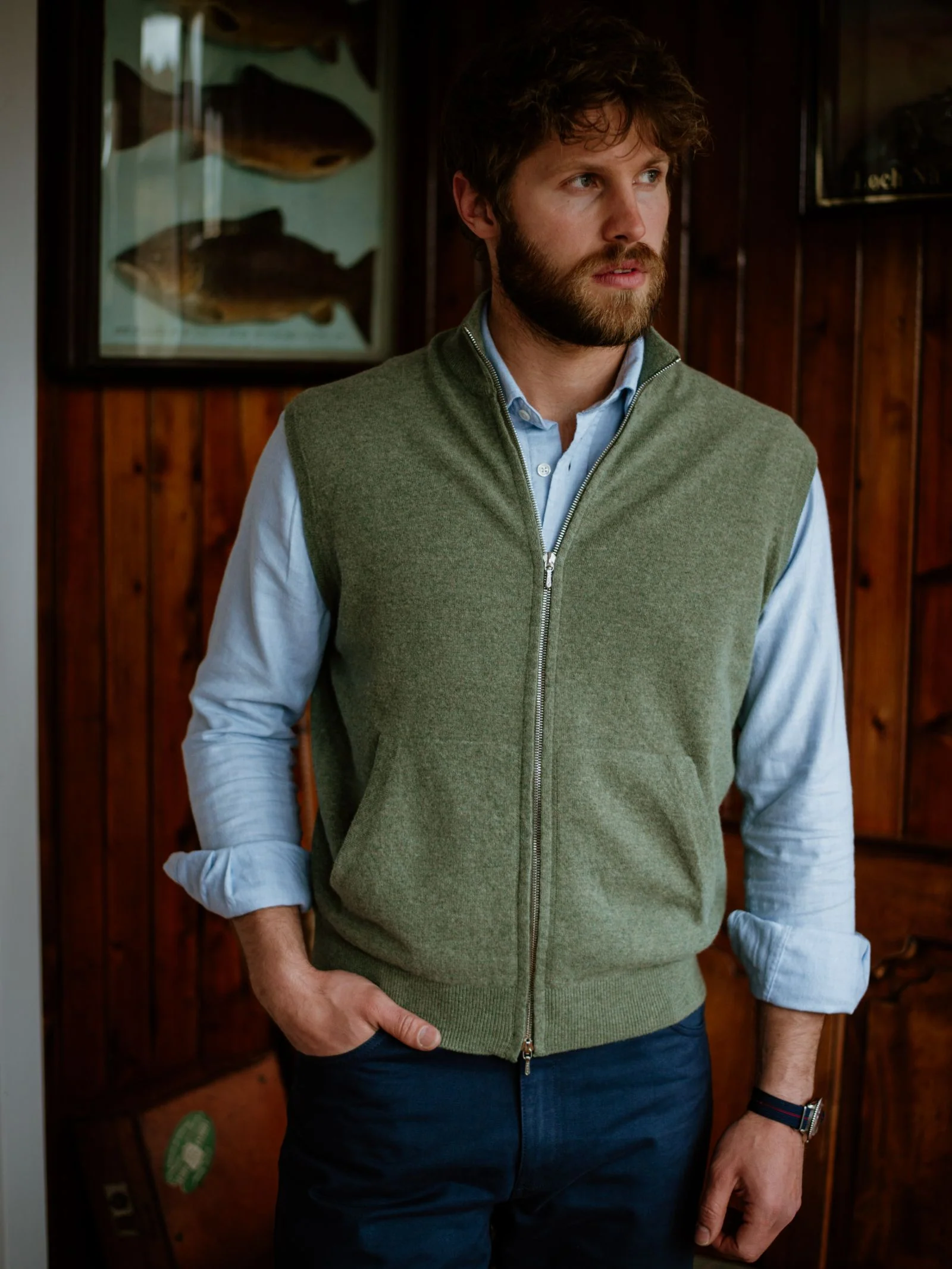 Auld Stock Zip Gilet - Image 2