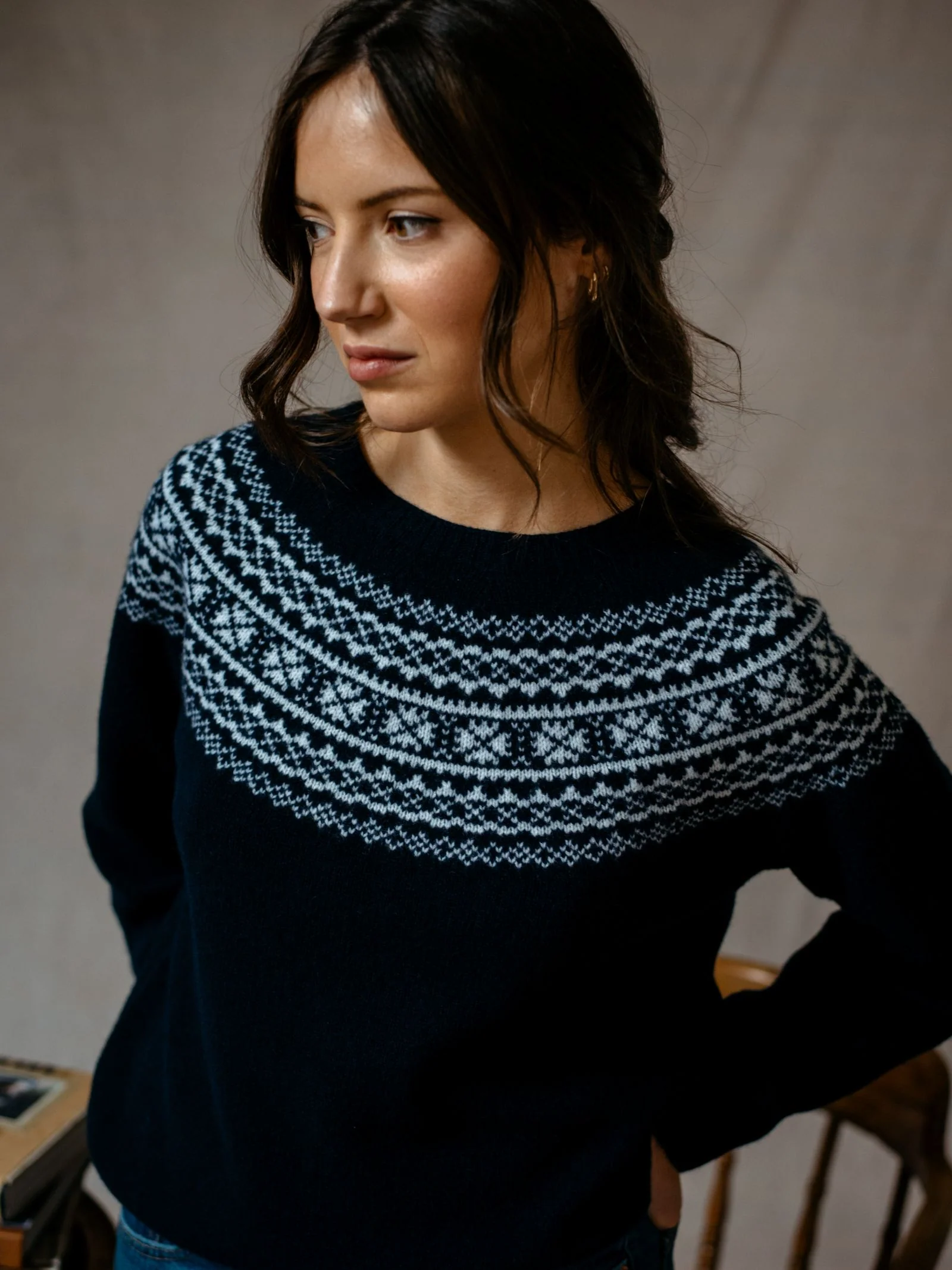 Two-Colour Fairisle Yoke Jumper - Image 9