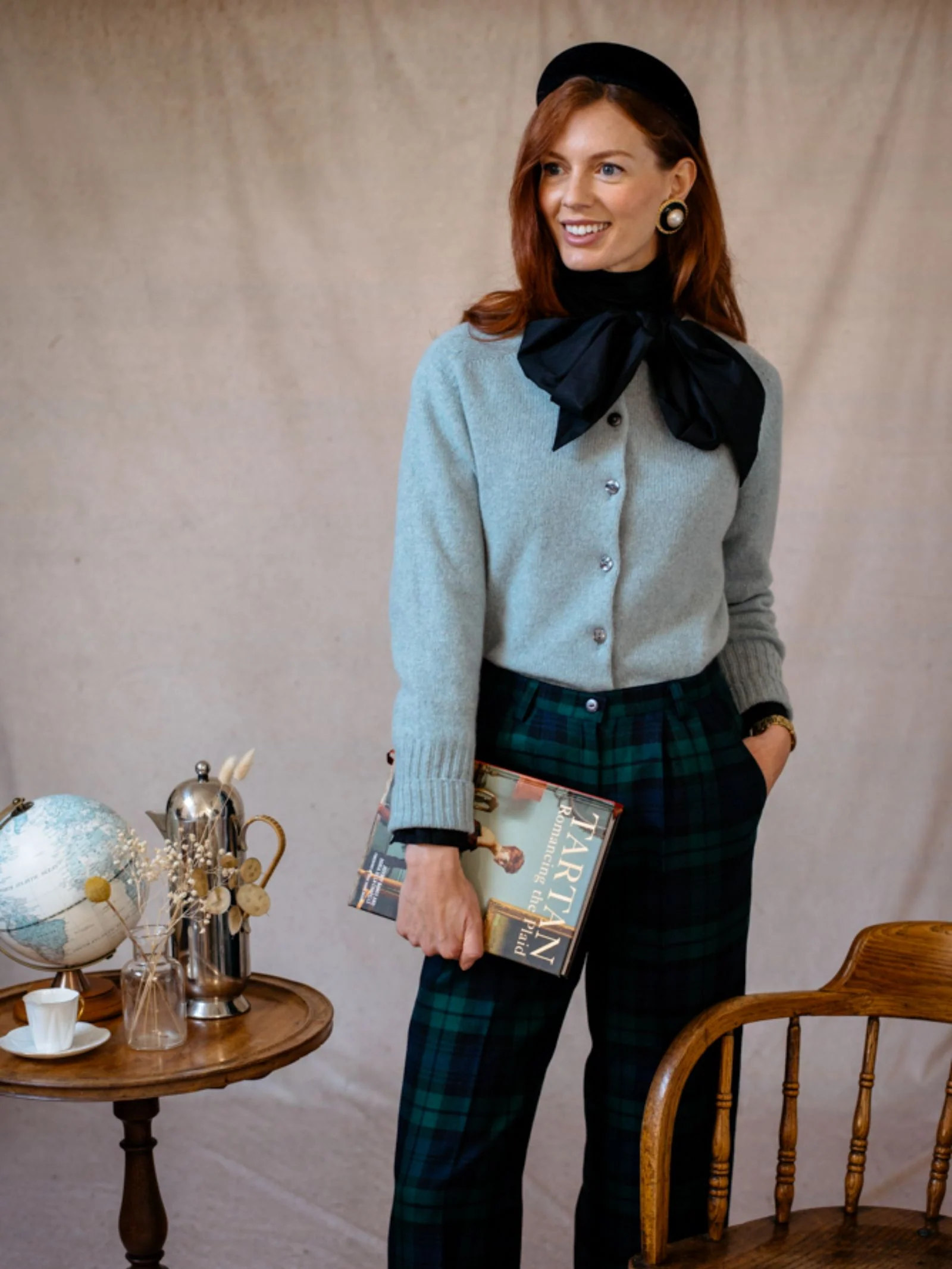 Wide Leg Blackwatch Trousers - Image 4
